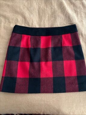 J. Crew Red and Black Buffalo Check Mini Skirt